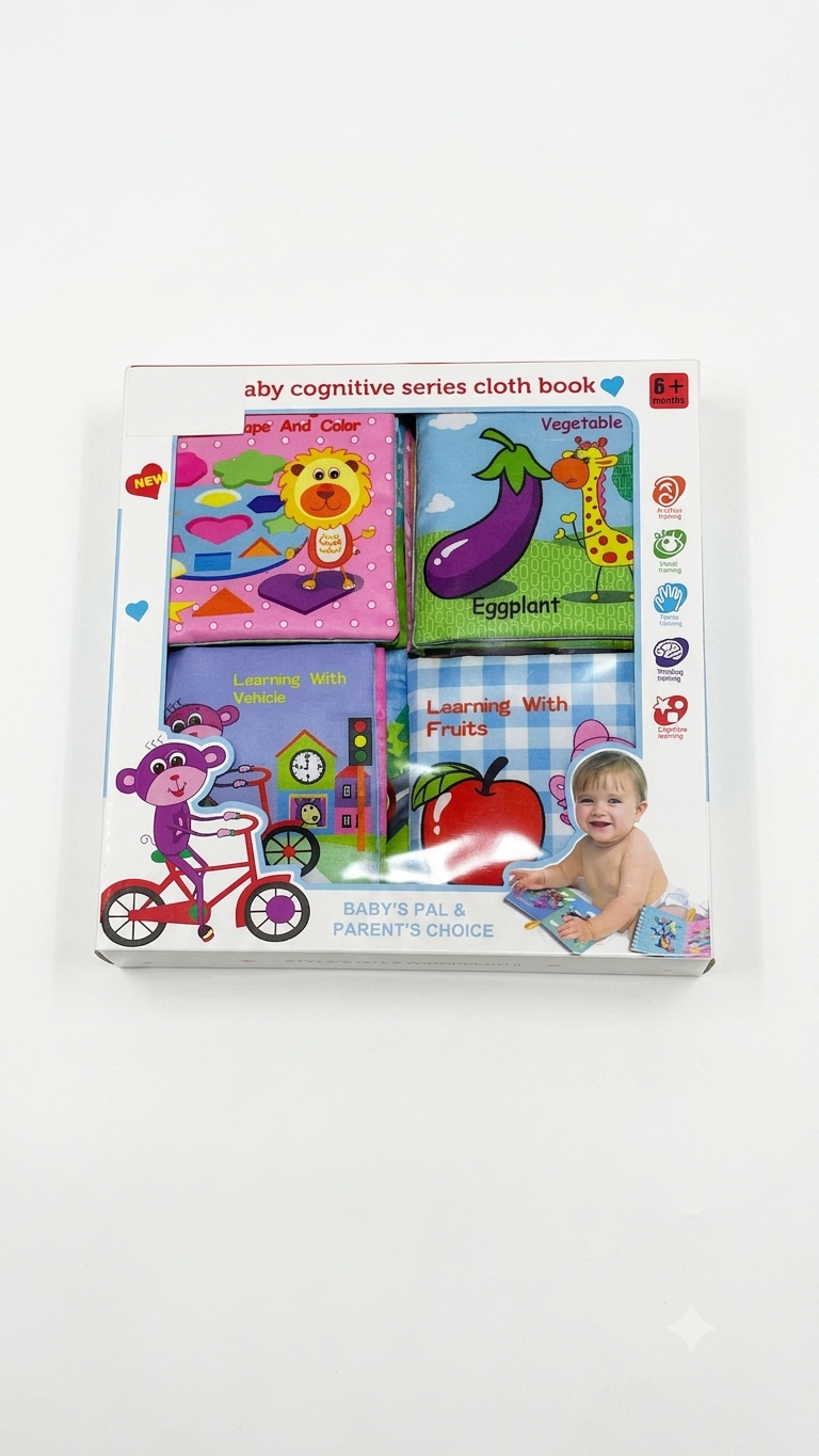 6-in-1 Baby Cognitive Series Soft Cloth Books Set