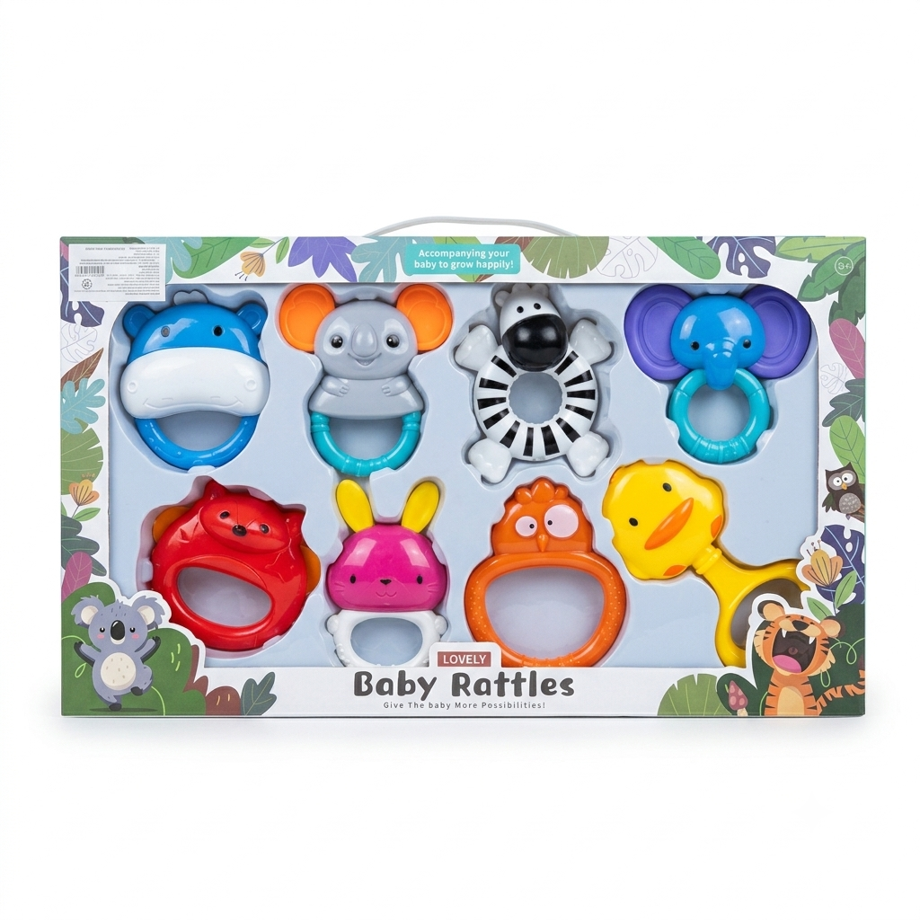 Happy Hands – 8-Piece Rattle Set