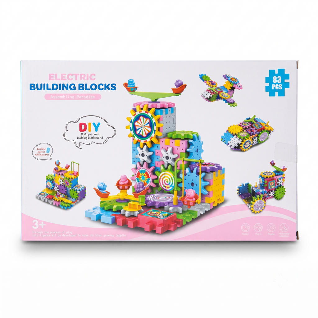 83-Piece DIY Electric Motorized Gear Building Blocks Set