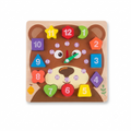 Wooden Bear Shape Sorting Clock – The Fun Way to Master Time, Shapes & Numbers
