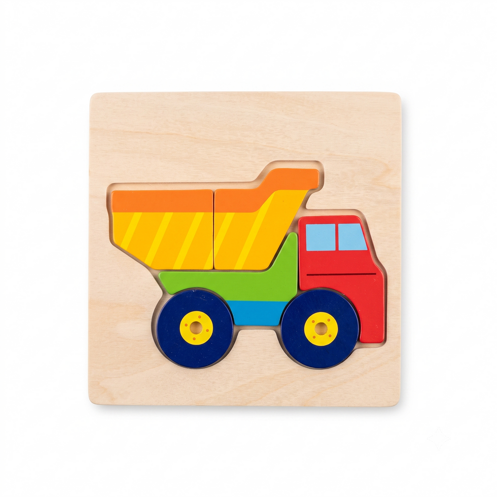 Wooden Dump Truck Vehicle Inset Puzzle