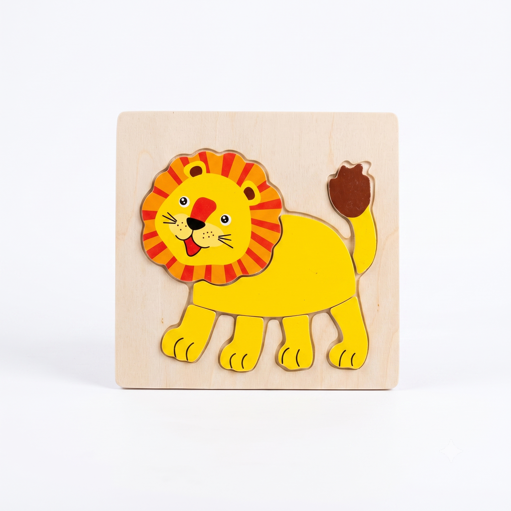 Wooden Friendly Lion Character Inset Puzzle