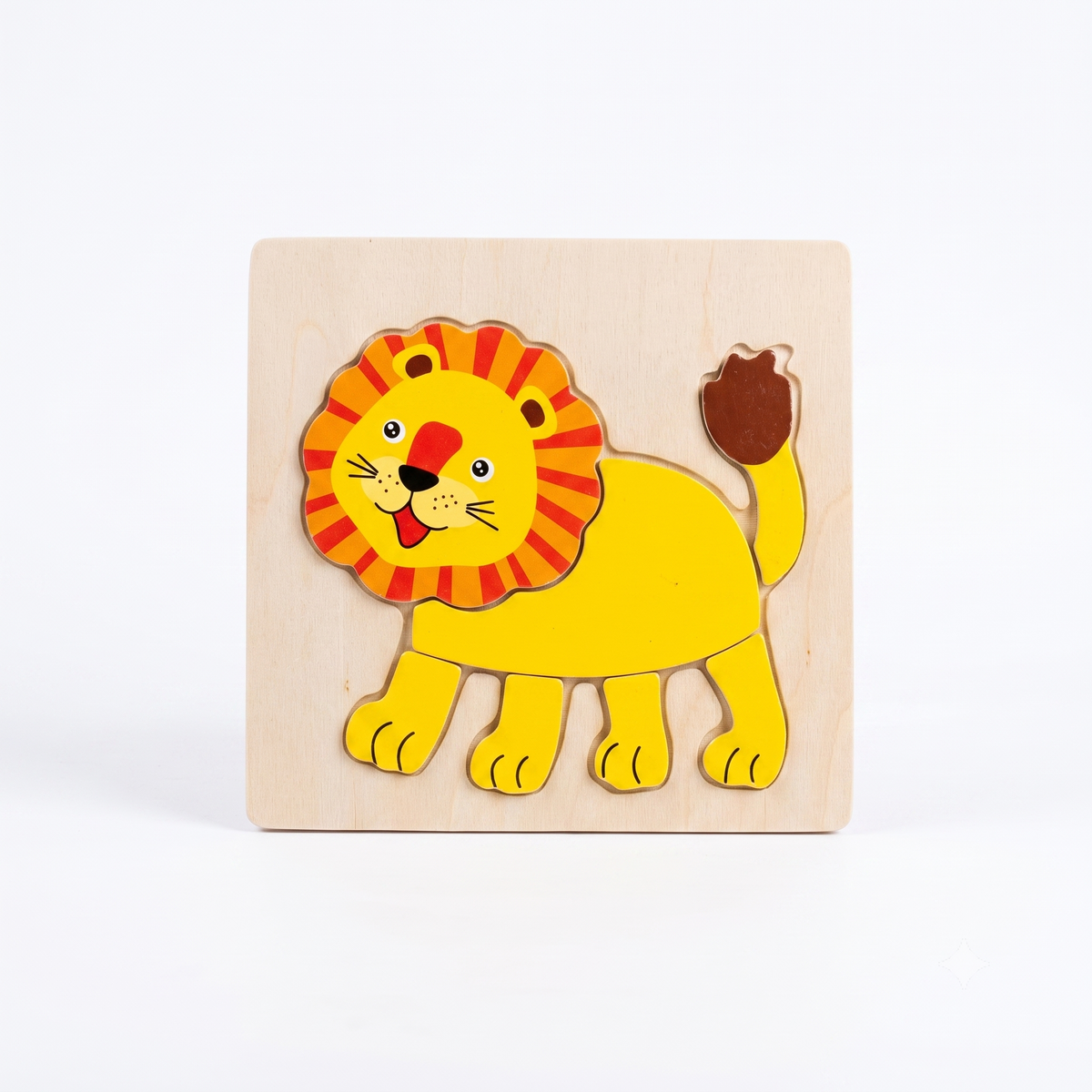 Wooden Friendly Lion Character Inset Puzzle