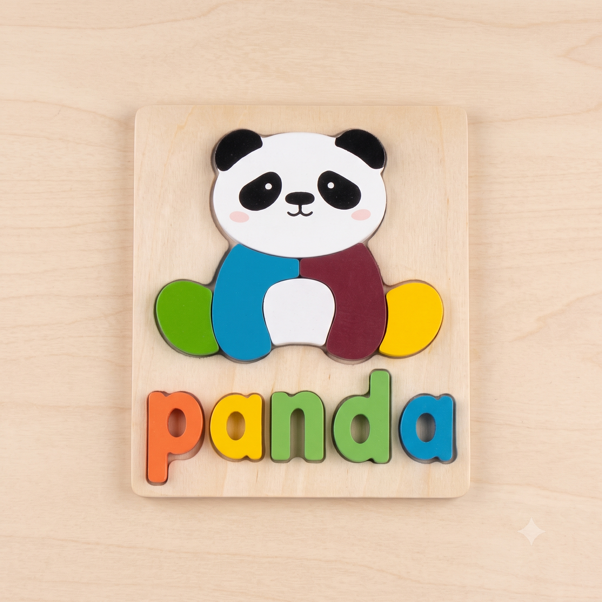 Wooden Panda & Word Spelling Puzzle