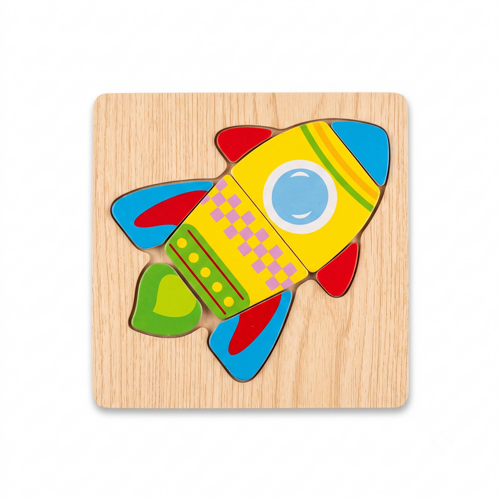Wooden Space Rocket Inset Puzzle