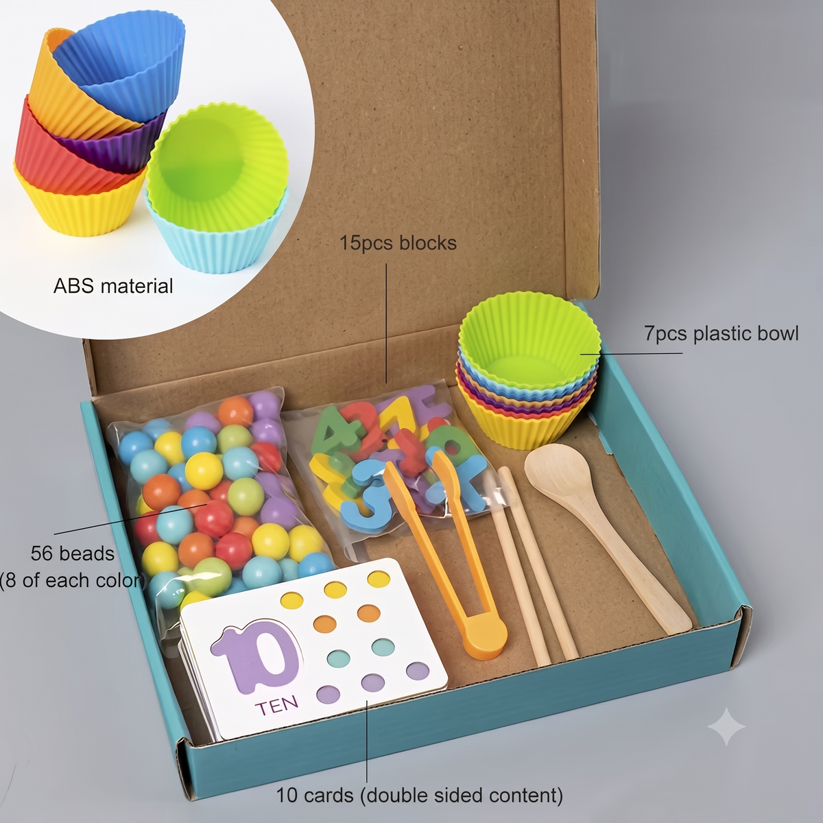 Wooden Clamp Beads Math Game