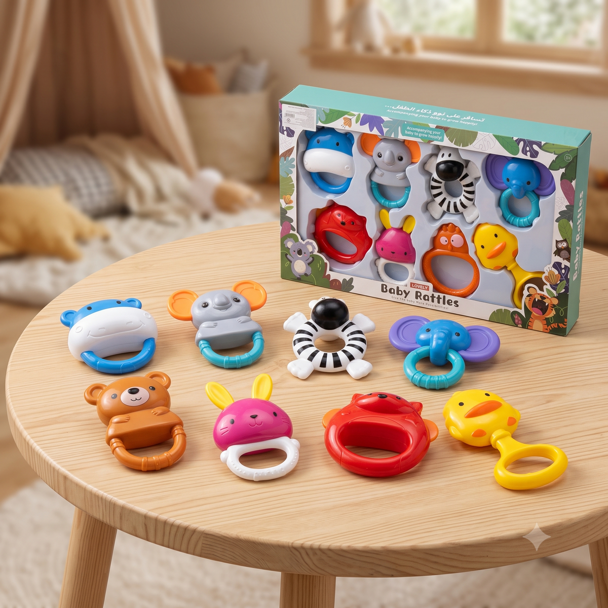 Happy Hands – 8-Piece Rattle Set