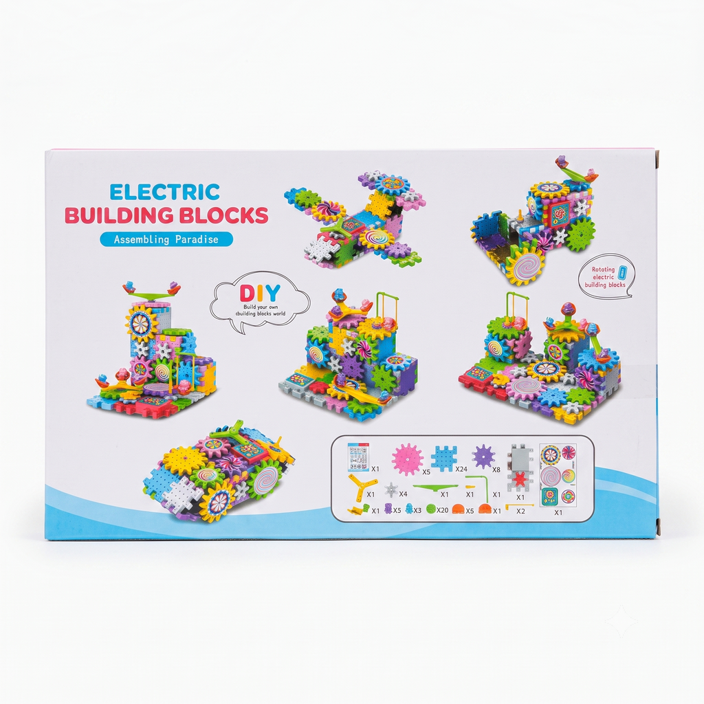 83-Piece DIY Electric Motorized Gear Building Blocks Set