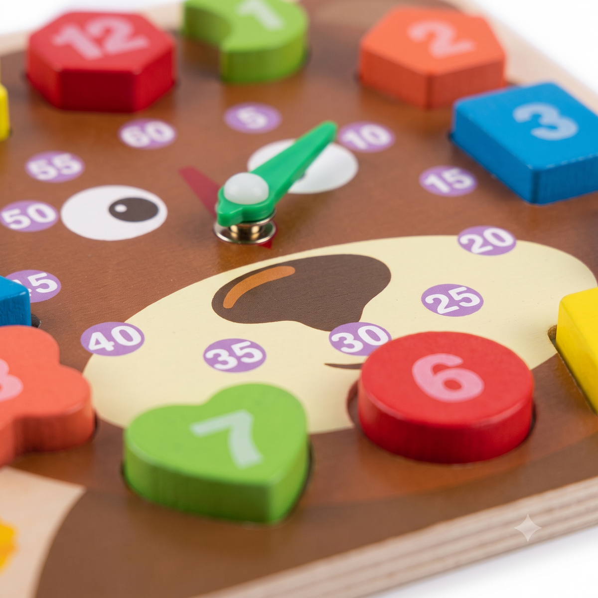 Wooden Bear Shape Sorting Clock – The Fun Way to Master Time, Shapes & Numbers