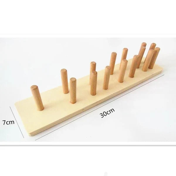 Wooden 5-Column Geometric Shape Sorter & Stacker Puzzle
