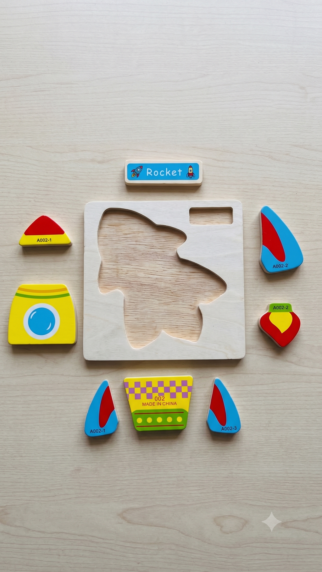 Wooden Space Rocket Inset Puzzle