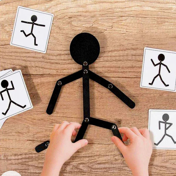 Wooden Stick Figure Challenge Game – 40 Activities