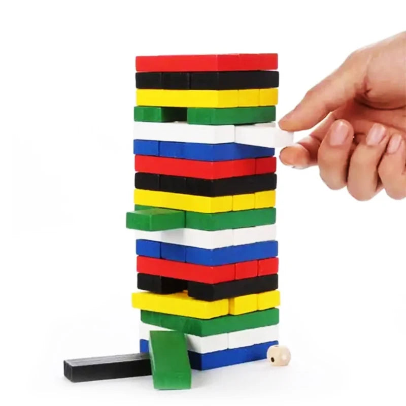 54-Piece Jenga Stacking Tower Game with Dice