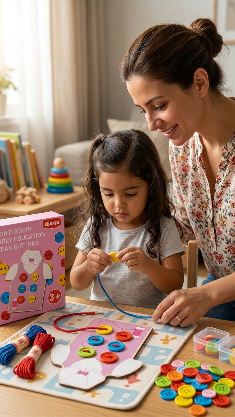 Montessori Button Threading Board
