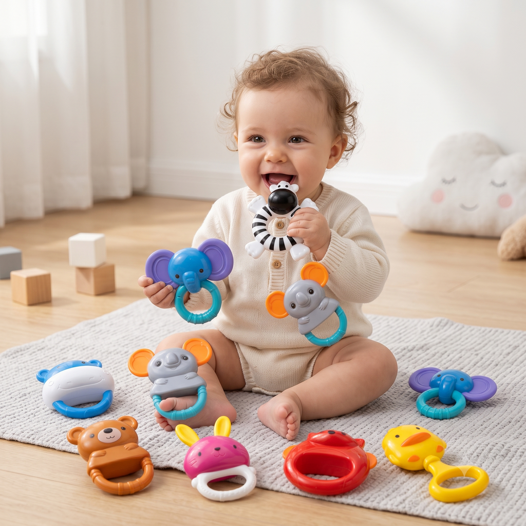 Happy Hands – 8-Piece Rattle Set