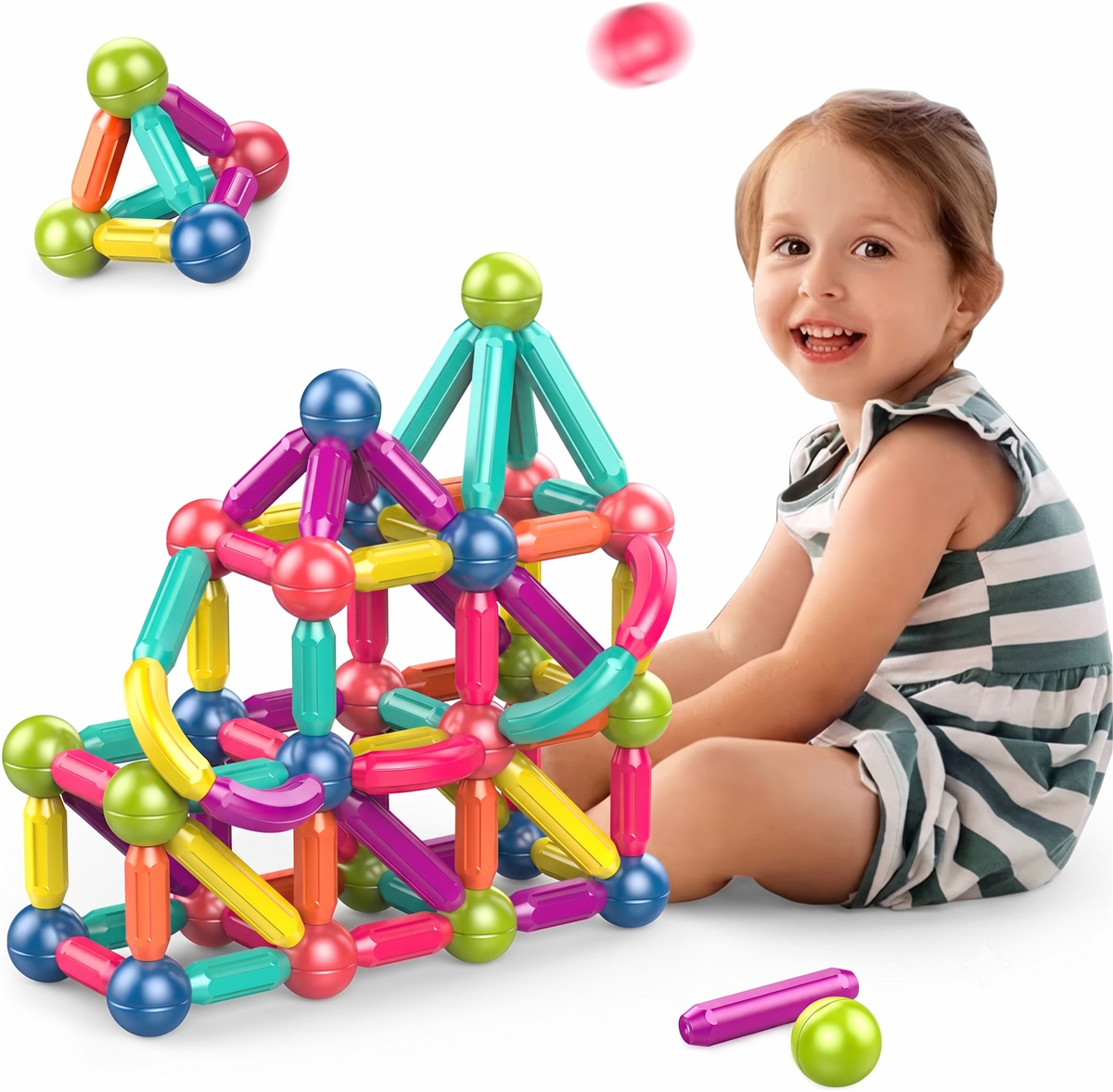 42-Piece Magnetic Sticks & Balls Building Set