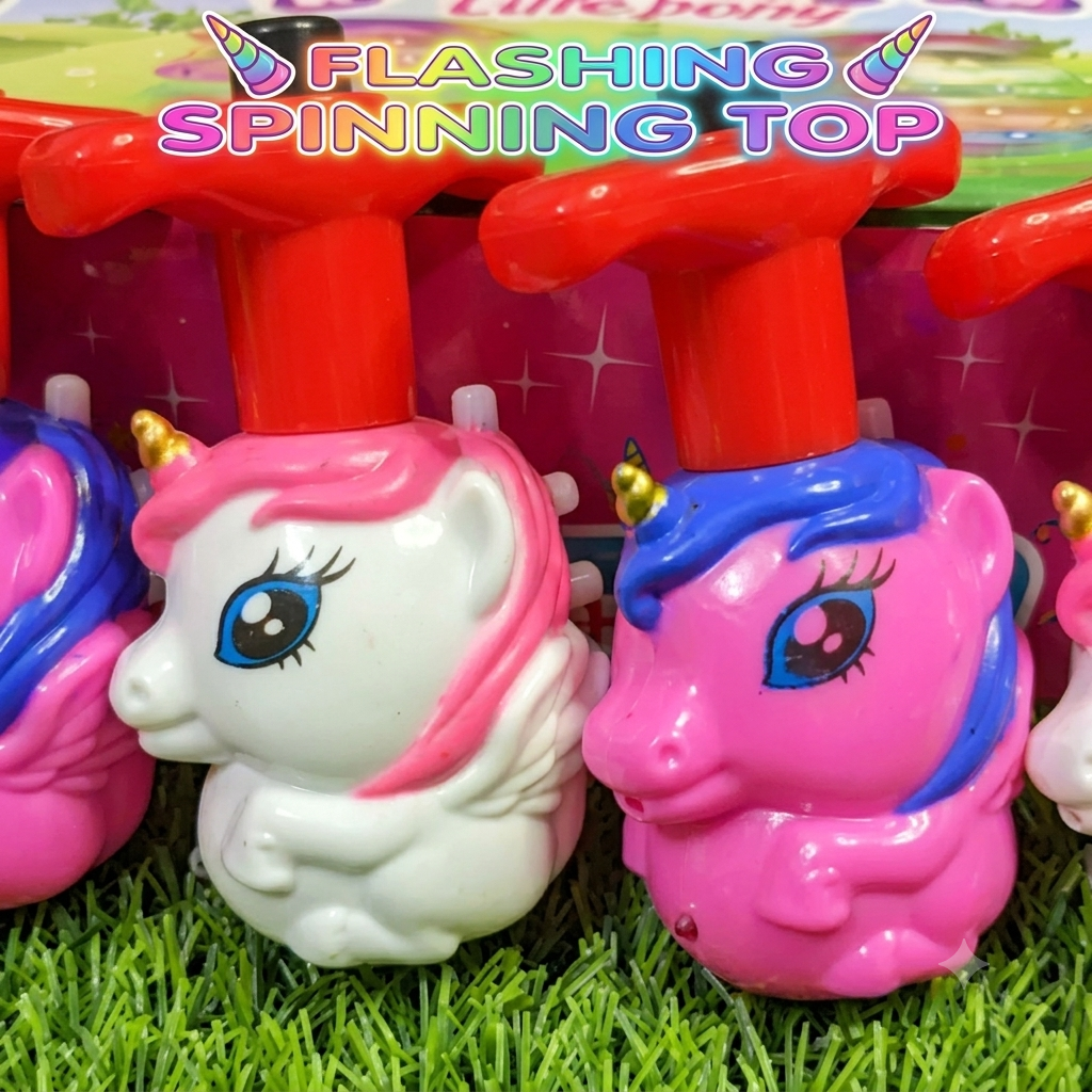 Flashing Unicorn Spinning Top Toy with Light & Sound Effects