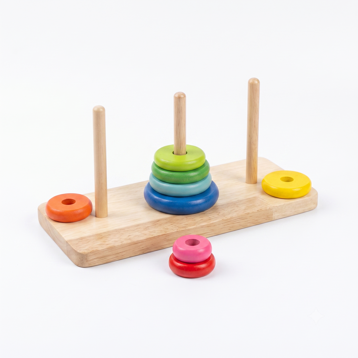Montessori Wooden Ring Stacking Tower
