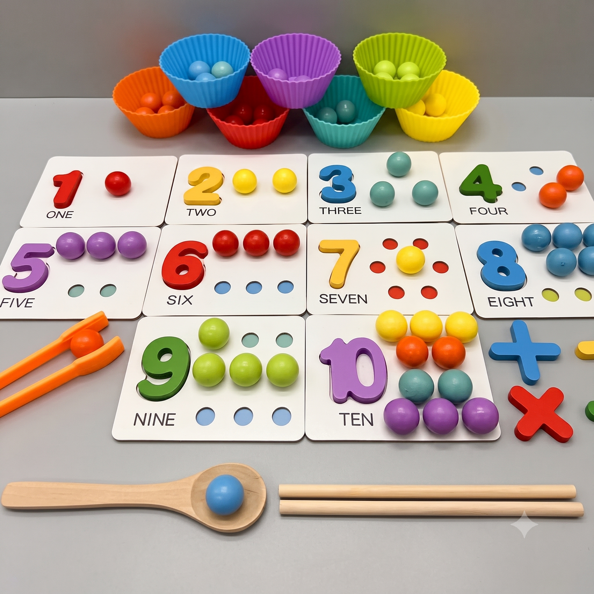 Wooden Clamp Beads Math Game