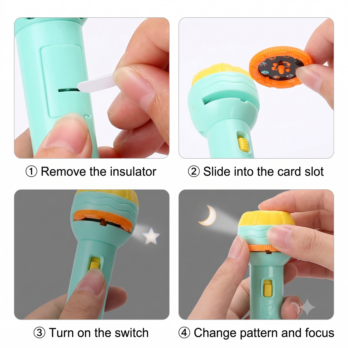 Kids Projection Flashlight with Slide Discs