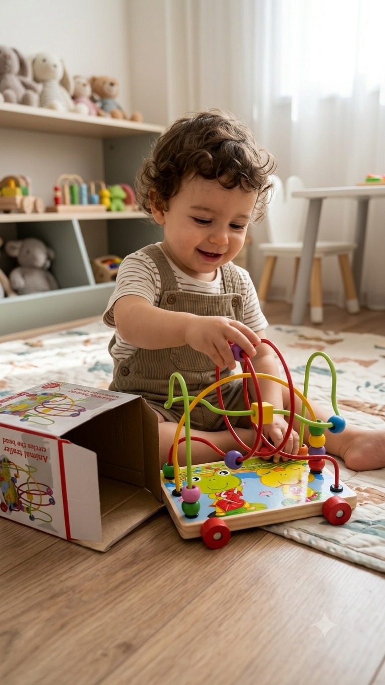 2-in-1 Wooden Bead Maze Pull Toy