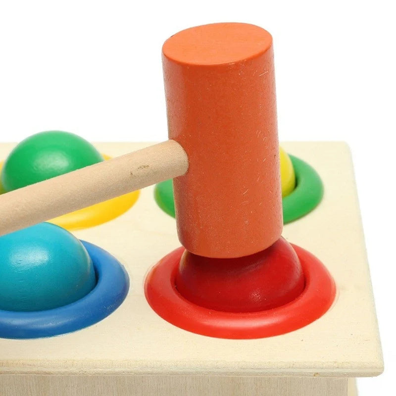 Wooden Hammer Ball Pounding Bench Toy