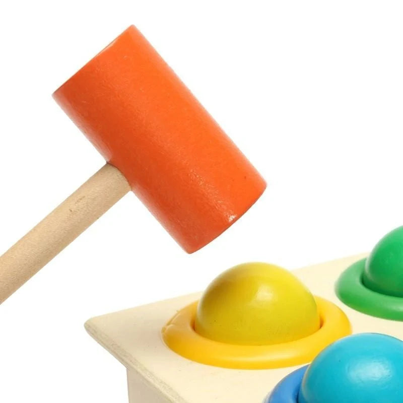 Wooden Hammer Ball Pounding Bench Toy